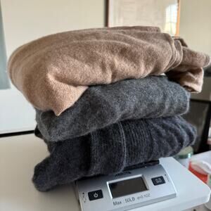 Flawed Cashmere Sweater Crafting Lot Of 3 Assorted Colors Upcycle Cutter DIY